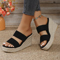 Women's Open Toe Platform Wedge Sandals | Mid Heel Suede Dress Sandals in 3 Colors EU 36-43