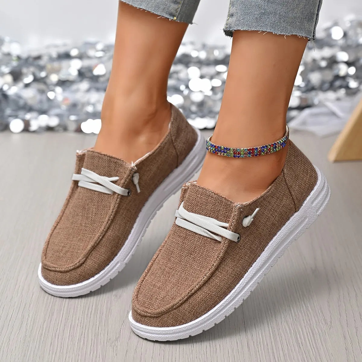 Women's Round Toe Canvas Slip-On Sneakers – Flat Casual Shoes | 7 Colors