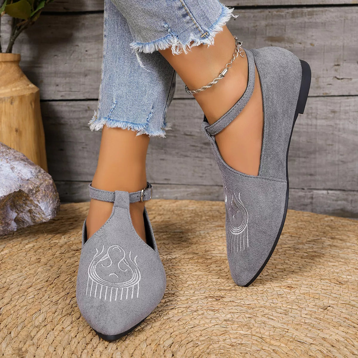Women's Point Toe Slip-On Flats | PU Leather Flat Shoes 6 Styles
