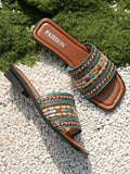 Women's Open Toe Flat Sandals – Everyday PU Leather Slip-On